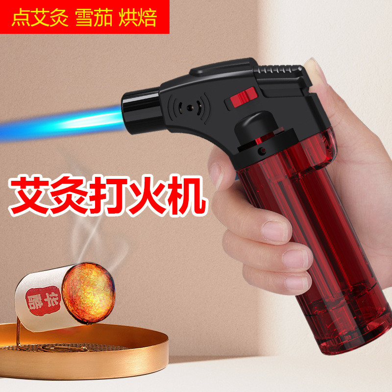 小喷枪艾灸防风打火机可充气焊枪喷枪雪茄点香艾条点火神器