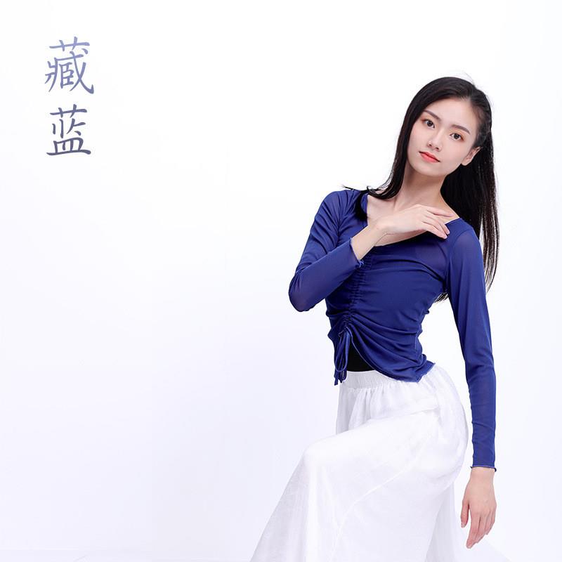 成人古典舞纱衣形体芭蕾舞蹈练功服艺考网纱现代舞蹈抽绳罩衣上衣
