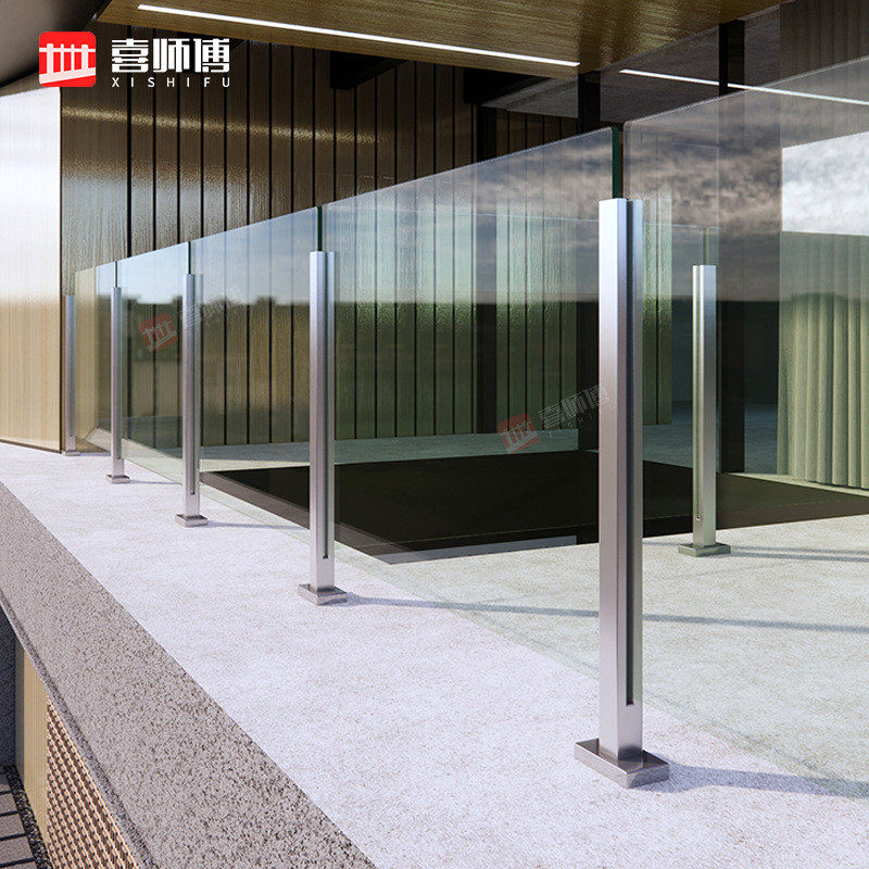 阳台佛山工程栏杆不锈钢立柱商场304玻璃楼梯扶手立柱现货