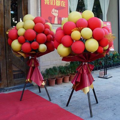 网红店铺开业气球花篮派对店庆公司商业活动服装美容门口气氛布置