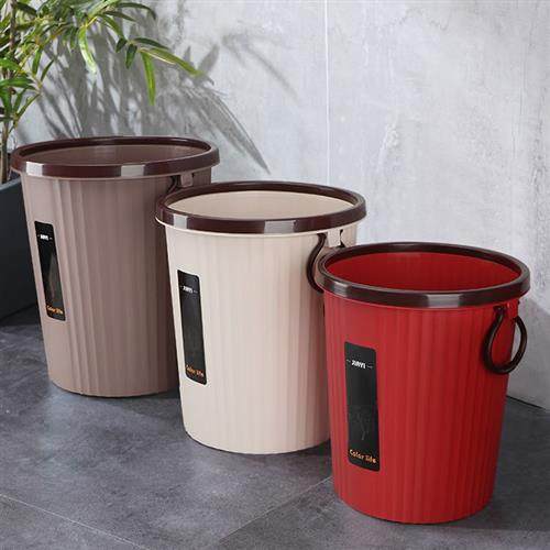 创意简约手提垃圾桶家用厕所卫生间厨房办公室客厅无盖带压圈纸篓