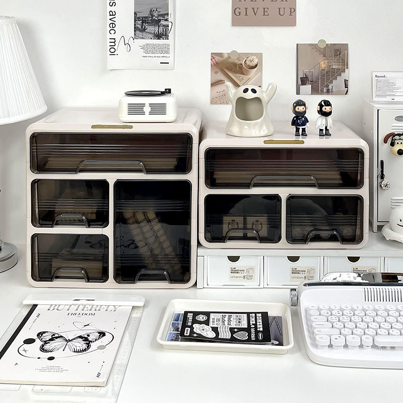 多功能桌面高瓶水乳化妆品收纳盒宿舍文具书本手账专用置物架药箱