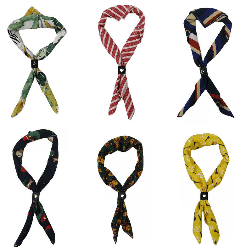 丝巾围巾男女小领巾韩版碎花条纹方巾复古装饰文艺棉布围脖