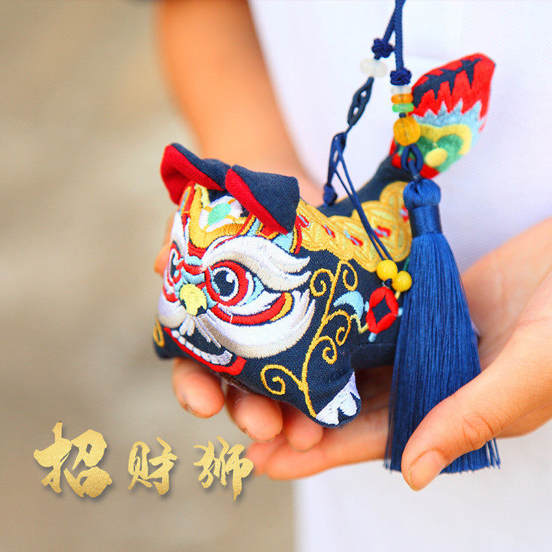 端午龙年香包布老虎醒狮平安符香囊手工刺绣制作玩偶自绣荷包香袋