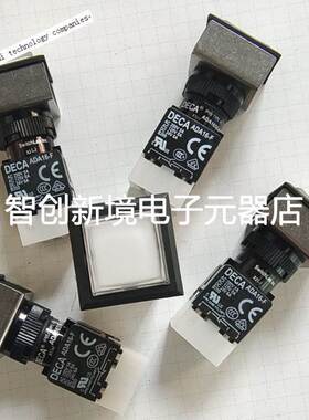 DECA进联开关ADA16S6-MS4/ADA-16F弧形面盖自复位按钮正方形带灯