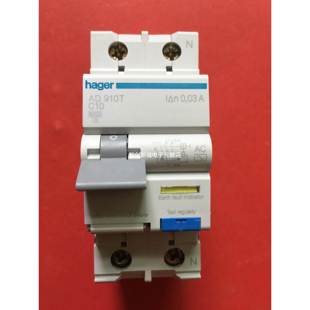 HAGER C10漏电断路器30mA空气RCBO开关AD910T 海格2P10A电磁式