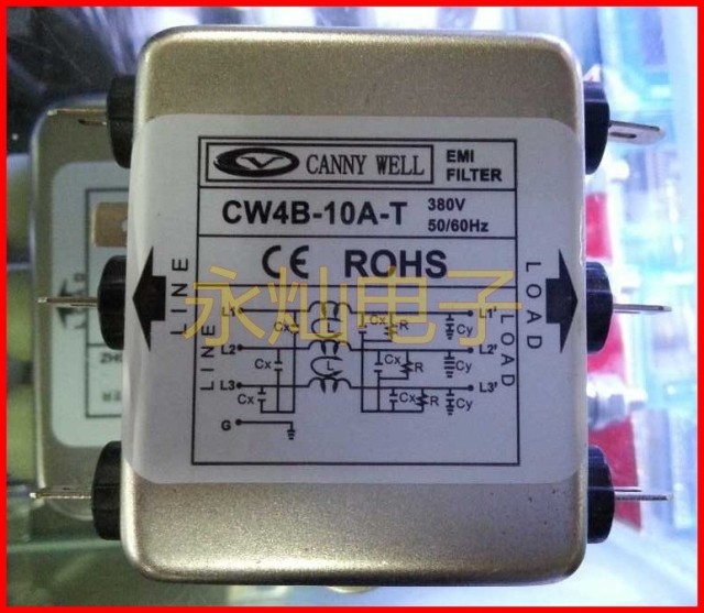 永灿电子:CANNY WELL 滤波器 CW4B-10A-T 10A380滤波器 铜片脚