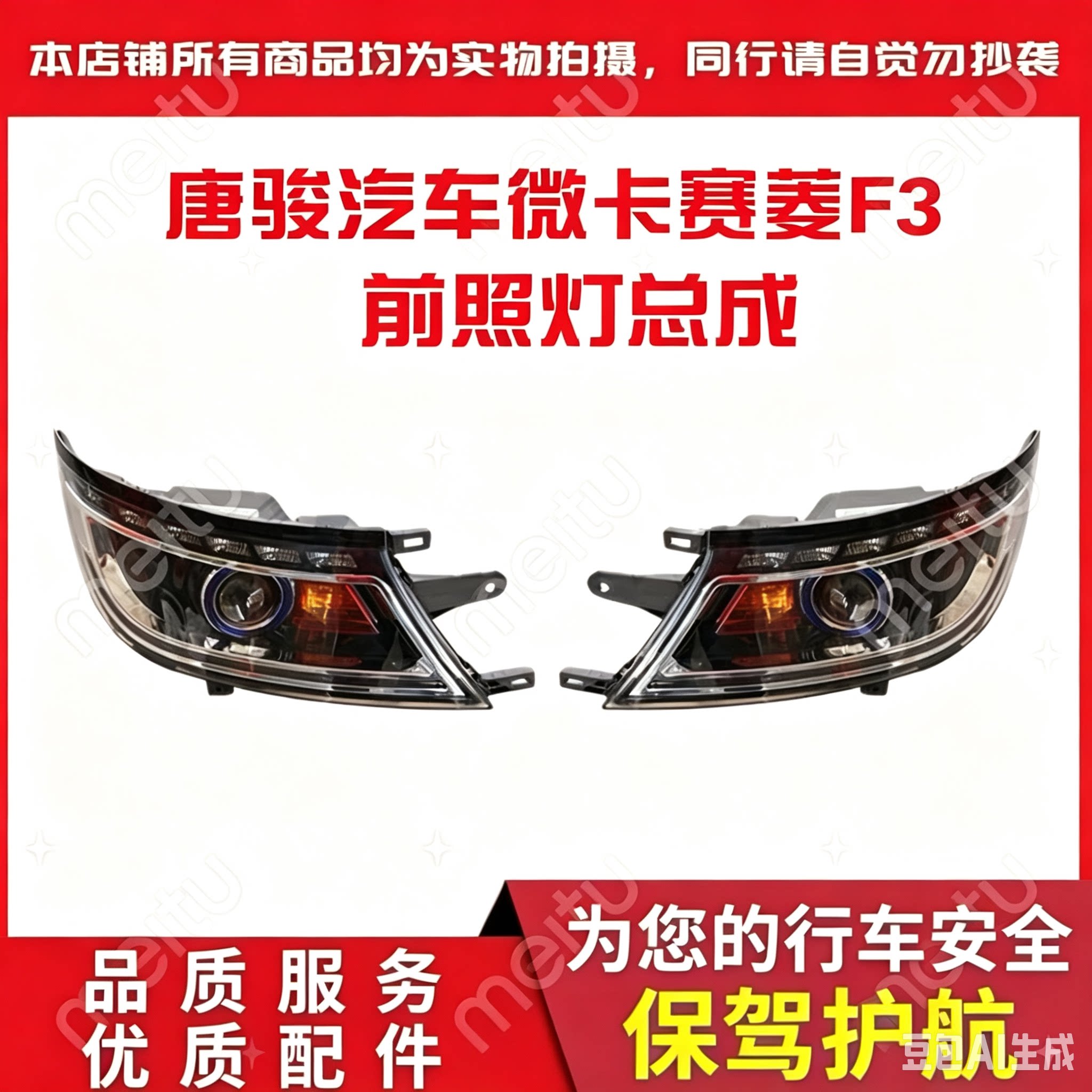 赛菱F3配套前大灯原装款改装超亮