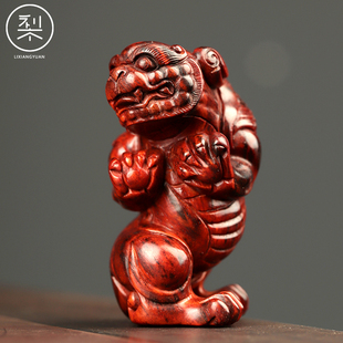 梨香院 飞天老虎手把件 印度小叶紫檀木文玩把玩物件手玩把件男士