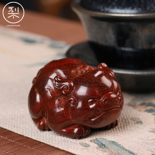 梨香院谛听圣兽印度小叶紫檀檀香紫檀手把件手工雕刻瑞兽盘玩茶宠