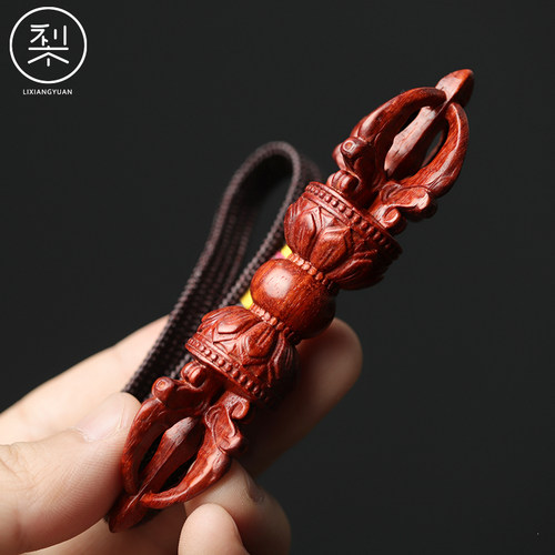 印度小叶紫檀木金刚杵手把件