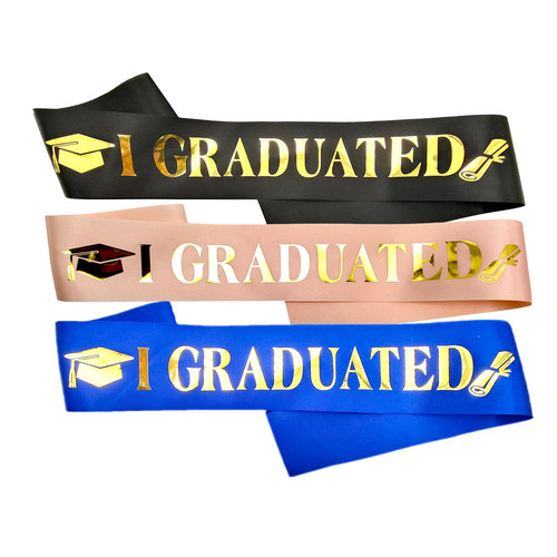 欧美时尚毕业肩带礼仪带 I GRADUATED丝带 毕业派对graduated腰带