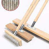 长柄钢丝刷不锈钢丝地板刷户外水泥洗地青苔去庭院刷地刷子硬毛刷