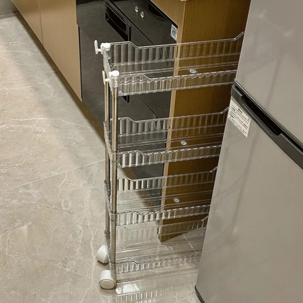 收纳架后透明多层桌面卫生间可移动多功能夹缝置物架厕所门化妆品