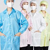 静电衣加长款 防静电服工作服蓝色白色大褂工衣车间电子厂无尘服z