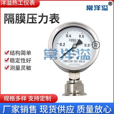 YTP隔膜压力表 油压气压水压表 YTP隔膜压力表卫生型隔膜压力表