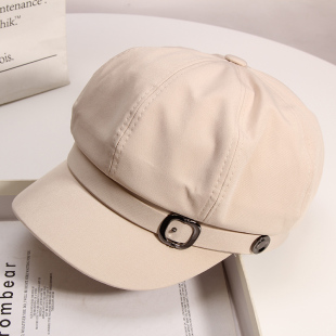 日系贝雷帽网红八角帽女春夏薄款百搭英伦复古画家帽街头潮鸭舌帽