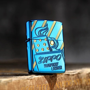 Zippo 进口送男友礼物 打火机煤油防风盔甲双镀斜阳原装 之宝正版