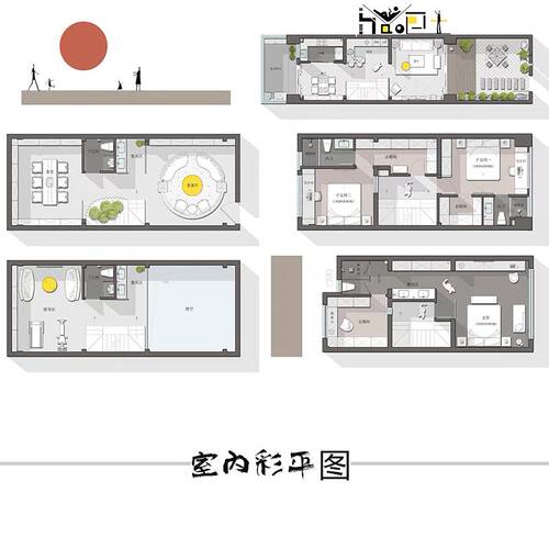 ps代画做 CAD户型彩平图填色 室内平面图代做 绘制 房地产户型图