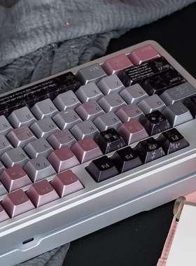 URE黑纱粉靥珠光金属机械键盘键帽客制化磁轴PBT热升华原厂高度