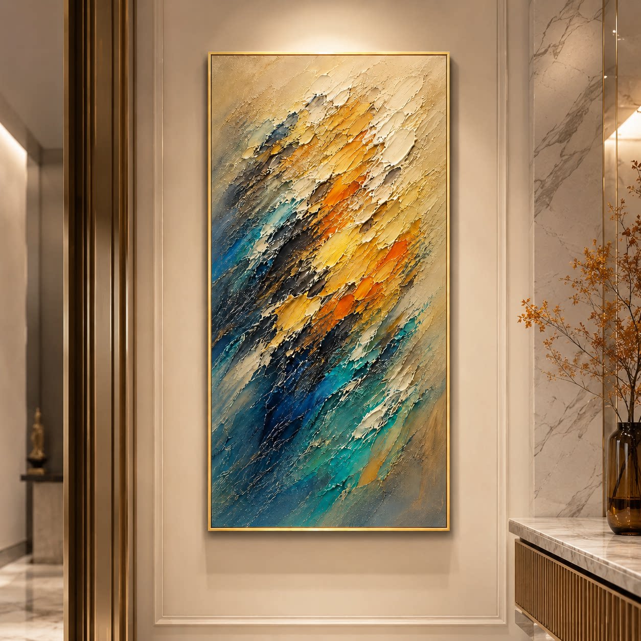 现代轻奢抽象艺术挂画酒店大堂玄关客厅手绘油画卧室客厅走廊壁画