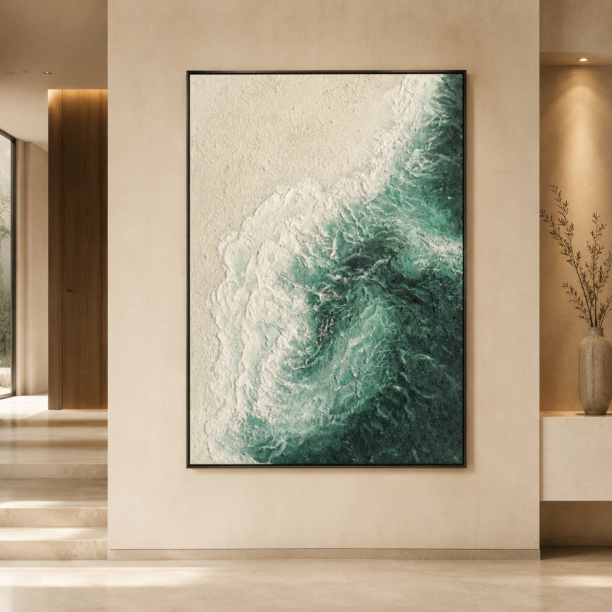 油画客厅手绘挂画沙发背景墙落地画高级感玄关走廊抽象肌理装饰画