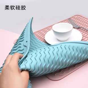 杯垫餐垫杯厨房菜盘垫 食品级硅胶方形大号隔热垫耐高温防水加厚款