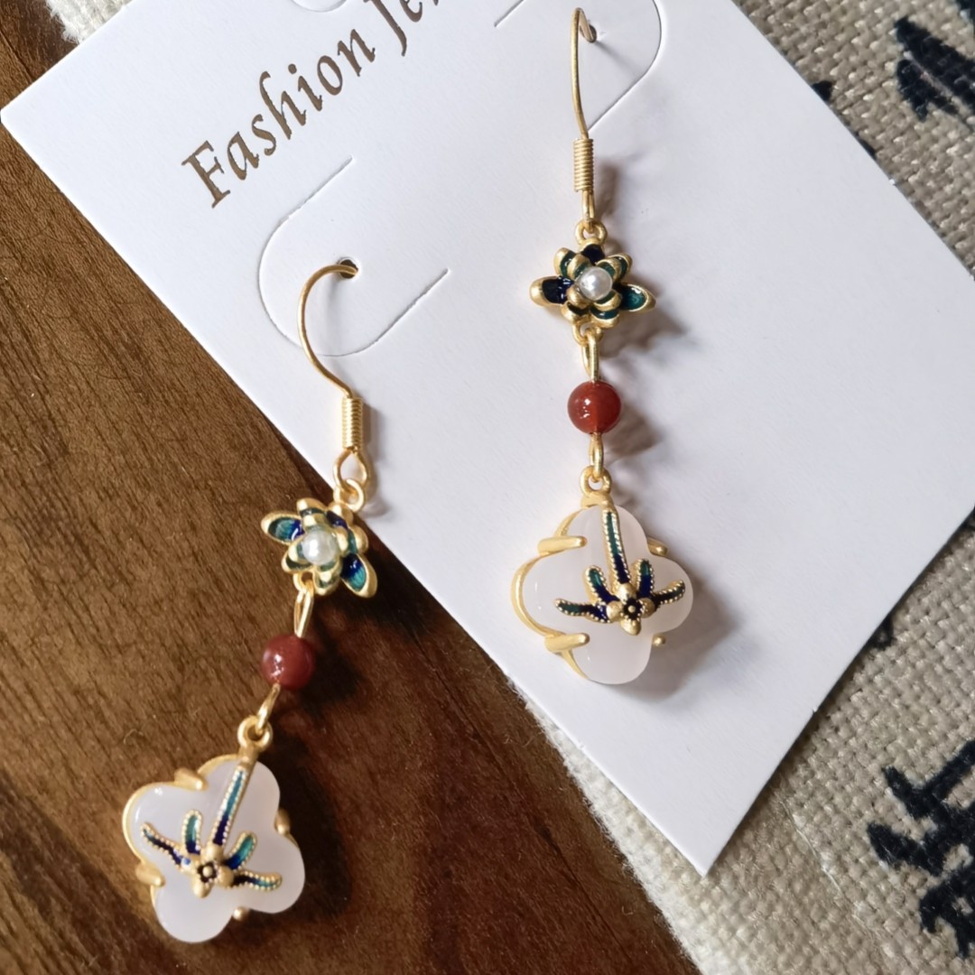 合金亚克力耳饰 四叶草耳环民族风东方古典珐琅耳坠复古国风,饰品/流行首饰/时尚饰品新,耳环,淘宝优惠券,粉丝福利购,淘宝优惠卷