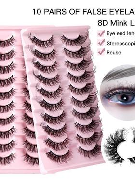 10 Pairs Eyelashes Lashes Natural Wispy Fluffy Fake Eyelashe