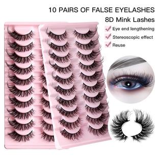 10 Pairs Eyelashes Lashes Natural Wispy Fluffy Fake Eyelashe