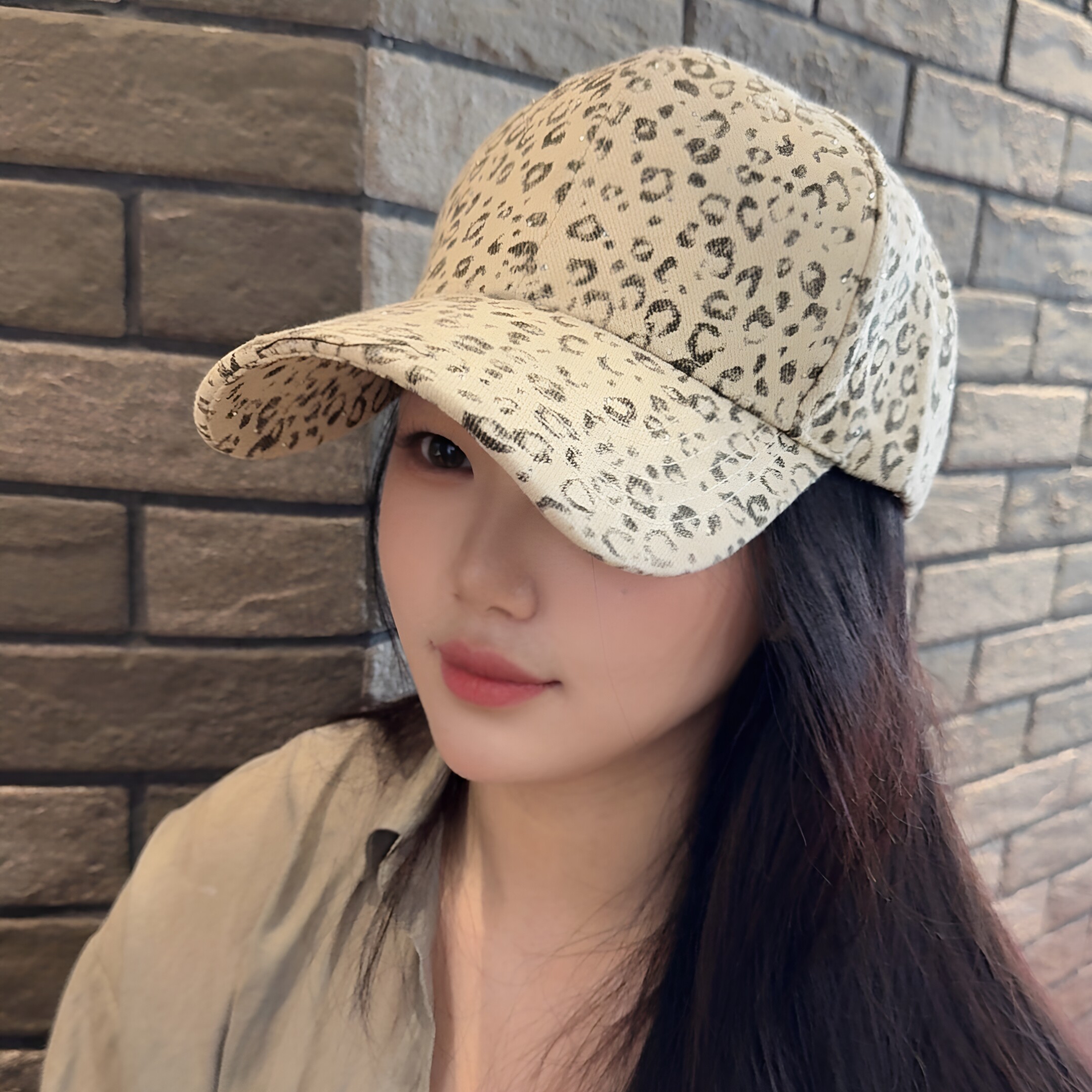 加大加深鸭舌帽子男女款豹纹帽子