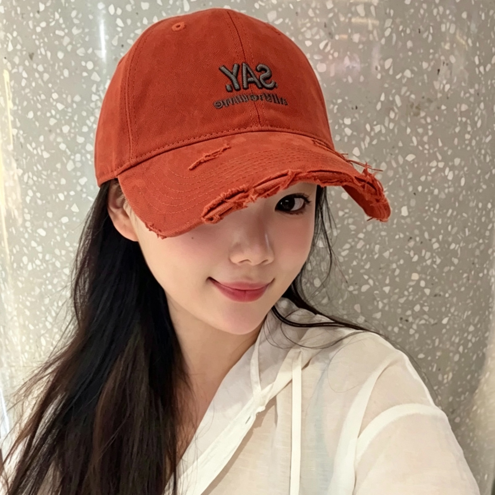 C97软顶复古刺绣棒球帽女春夏破洞软顶大檐防晒帽百搭通勤遮阳帽