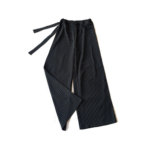 条纹高腰直筒裤显瘦宽松休闲长裤