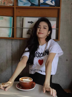 T恤女 爱心字母甜美气质宽松百搭圆领短袖 2024SS早春新款 时尚