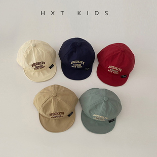 婴儿软檐鸭舌帽夏季薄款小字母刺绣速干遮阳帽子婴幼儿宝宝棒球帽