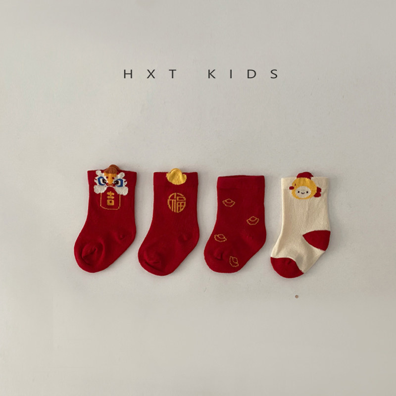 中筒袜袜子新年周岁穿搭