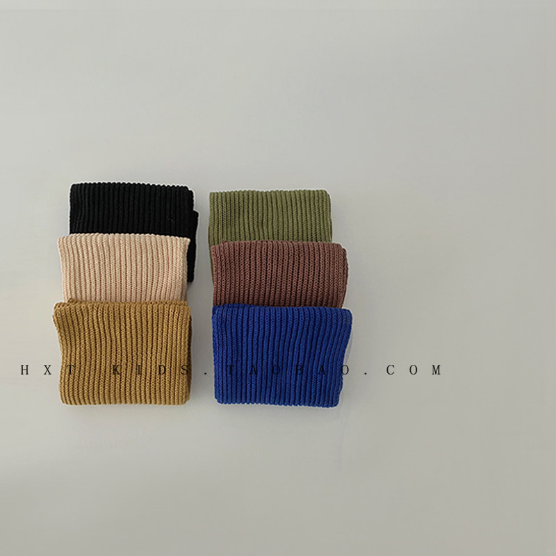 어린이 스카프 겨울 스타일 단색 니트 목 스카프 소년과 소녀  가을 겨울 착용 따뜻한 스카프