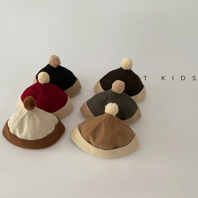 地主帽可爱球球可调节穿搭韩版