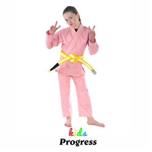 PROGRESS 学院款儿童版 粉色 道服套装 巴西柔术BJJ 官方直营