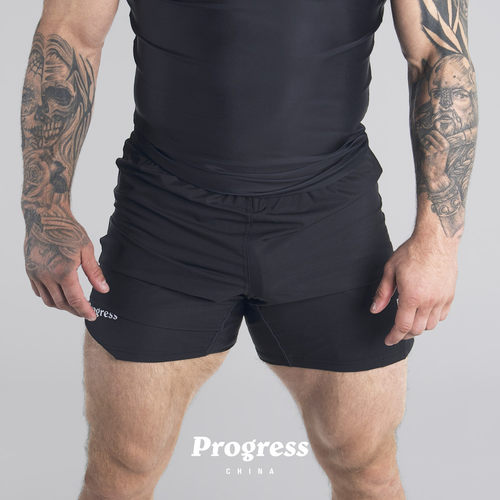 PROGRESS 学院系列 短裤黑色 单层 巴西柔术BJJ 官方直营