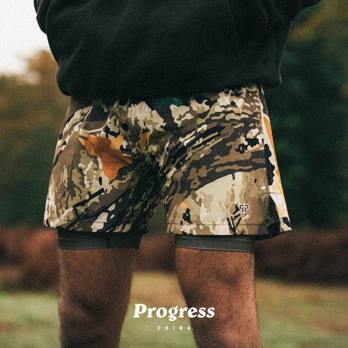 PROGRESS 树林迷彩 双层短裤 BJJ巴西柔术NOGI 官方直营