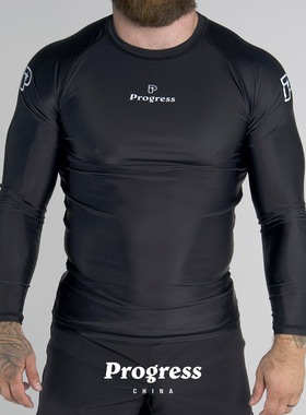 PROGRESS 学院款 长袖黑 防磨衣 无道服巴西柔术BJJ男女官