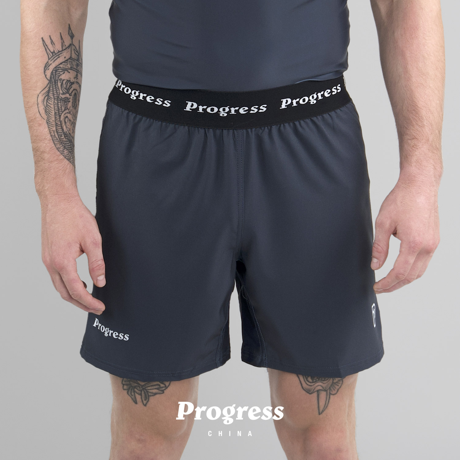 PROGRESS 学院款 深灰 单层短裤 巴西柔术NOGI 男女 官方直营
