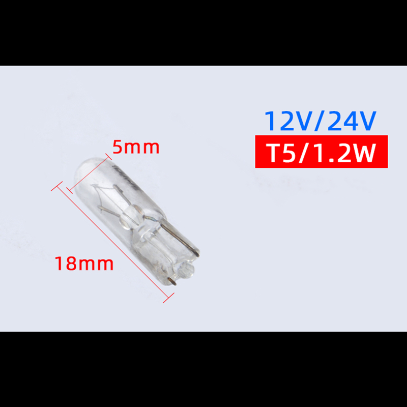 T5灯泡汽车仪表灯小灯小插泡空调指示灯档位灯泡点烟器灯泡12VT5