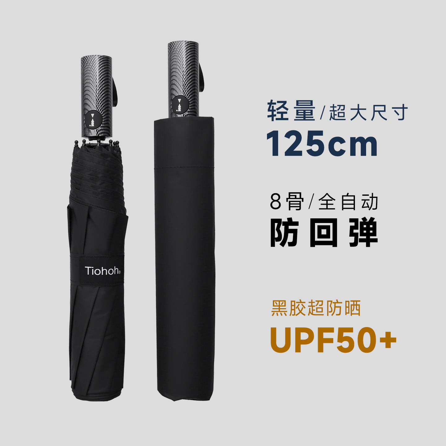 超大号双人防回弹全自动晴雨伞