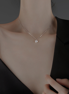 S925纯银莫桑钻石项链女轻奢小众高级感2025年新款生日礼物情人节