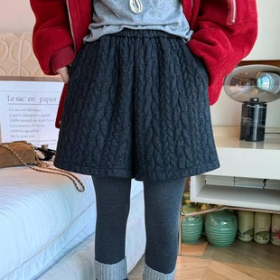 复古麻花纹阔腿短裤女欧洲站2025冬装新款欧货五分裤女装休闲裤潮