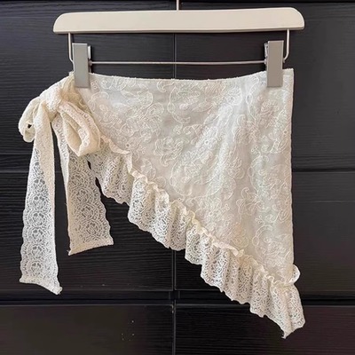 重工刺绣花立体蕾丝三角巾屁帘裙