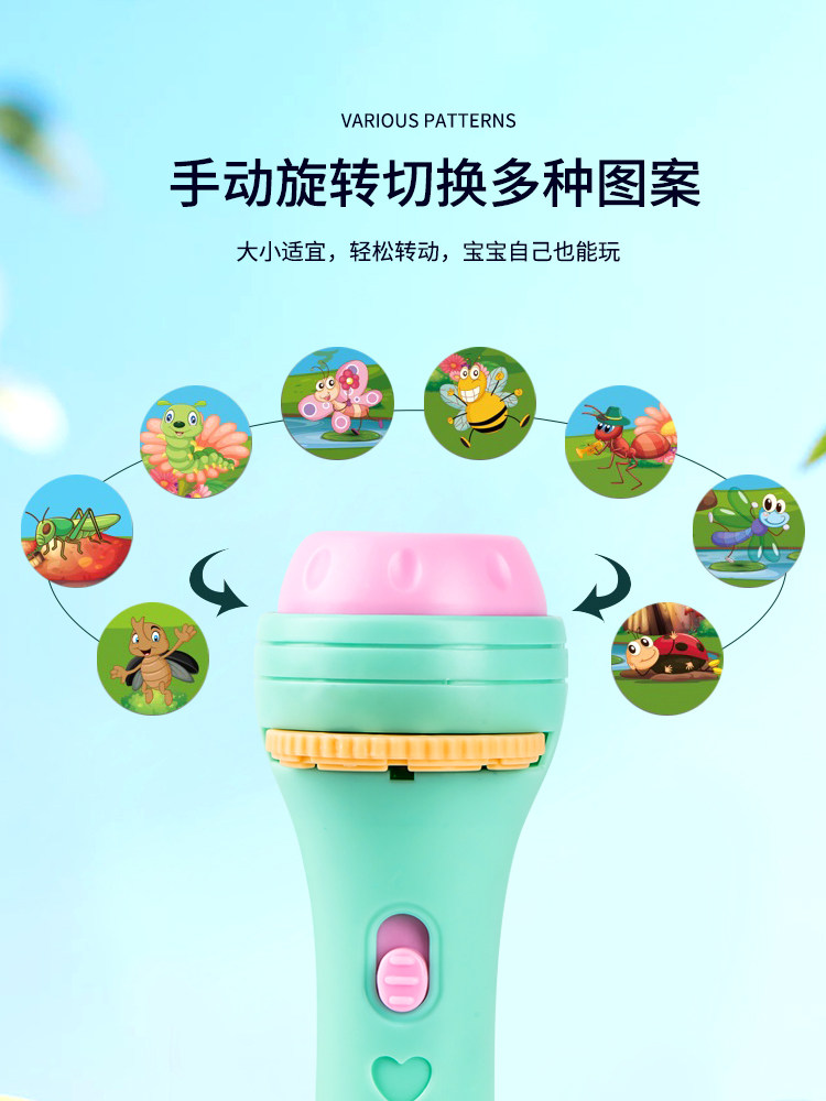 어린이 빛나는 프로젝터 램프 조기 교육 빛 재미 프로젝터 장난감 손전등 슬라이드  교육