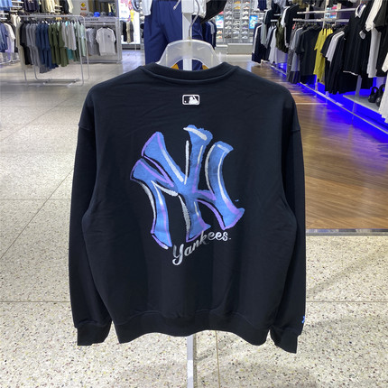 25秋季新款MLB卫衣男女NY大标彩色印花圆领运动套头衫3AMTB3254